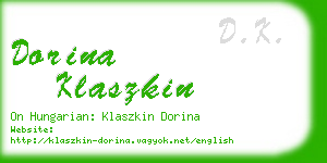 dorina klaszkin business card